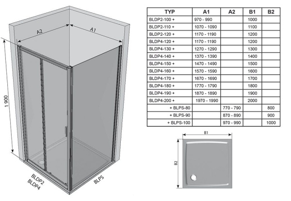Душевая дверь Ravak Transparent 110x190 0PVD0C00Z1 профиль хром, стекло прозрачное
