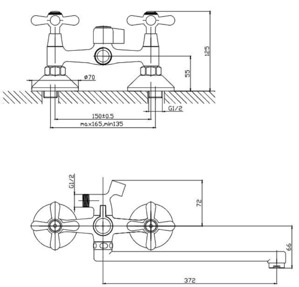 Смеситель для ванны и душа Esko Vienna VN 31-2 хром глянцевый
