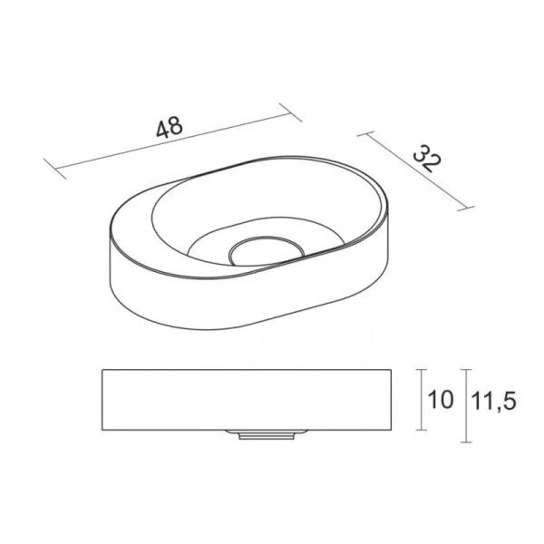 Накладная раковина Riho Essence Tray W 50 см W028001105 белая