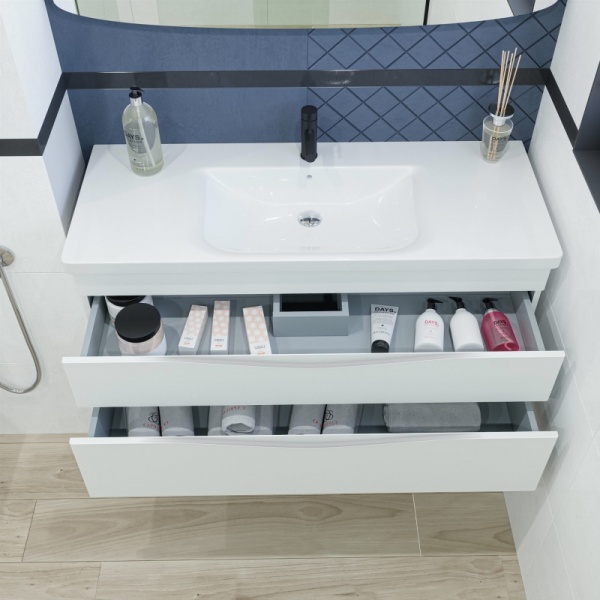 Тумба с раковиной Caprigo Lento 36216-SF027 115 см белая