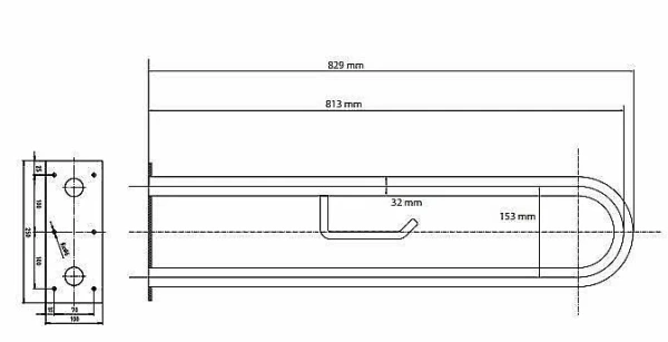 Поручень Bemeta Help Program 301907462 хром опорный U-образный с держателем для туалетной бумаги