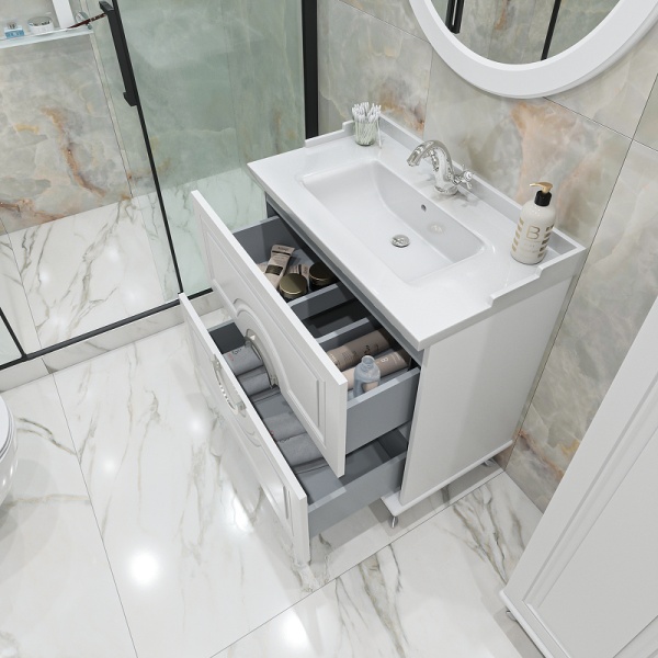 Тумба с раковиной Caprigo Valletta 35317-SF027 80 см белая