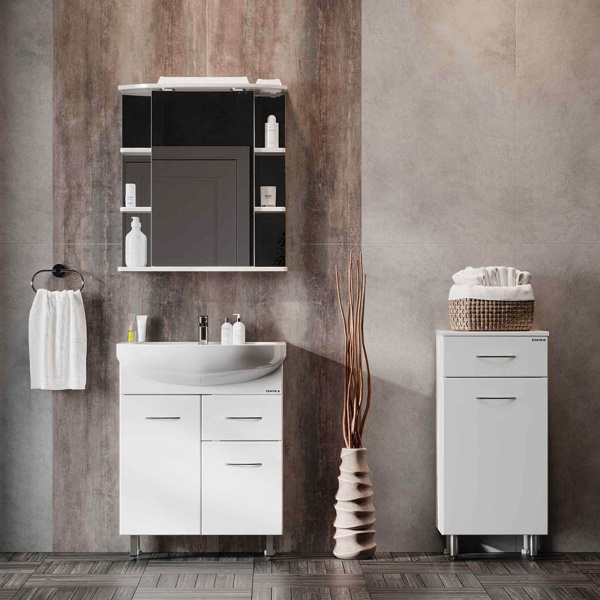 Пенал Onika Каприз 404014 40 см белый с бельевой корзиной