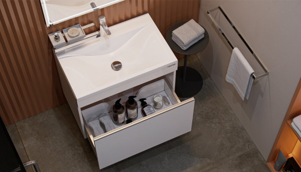 Тумба под раковину Velvex BASIC tp.PUL.PUL.70.1Y белая глянец 70 см белая