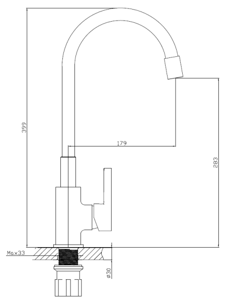 Смеситель для кухонной мойки Esko Coral CL 519 B хром с черным глянцевый с гибким изливом