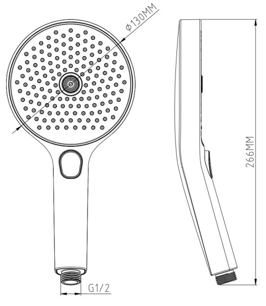 Душевая лейка Esko SSP130B хром
