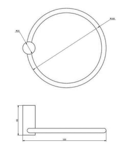 Полотенцедержатель Haiba HB8404-7 черный кольцо