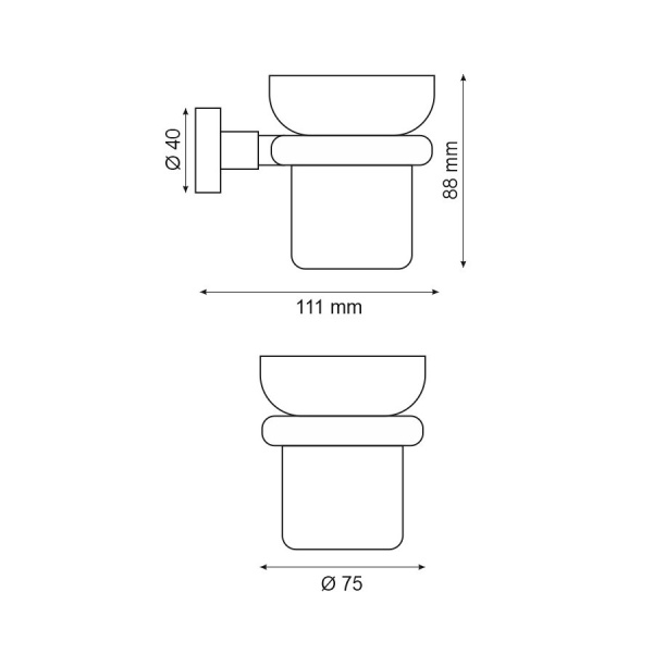 Стакан для зубных щеток Webert Rimini RI500301010 золото глянцевый