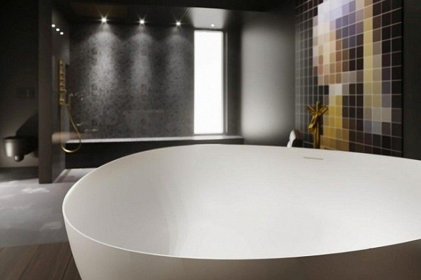 Ванна из литьевого мрамора Riho Oviedo 160x160 B125001105 белая матовая отдельно стоящая