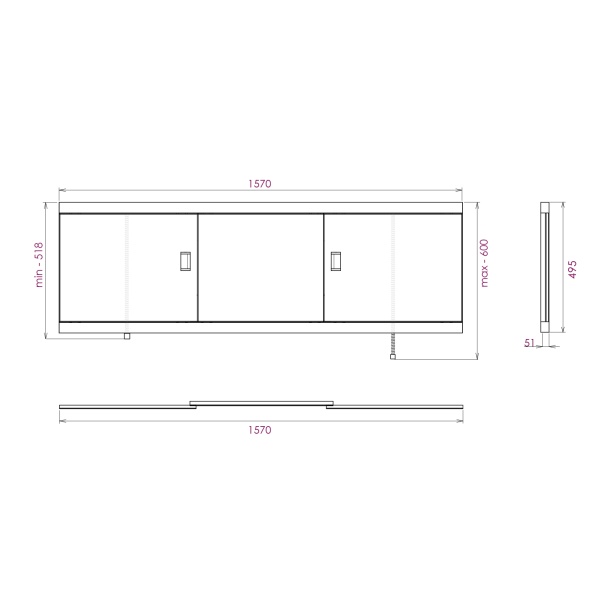 Экран под ванну Onika Монако 516007 155 см белый