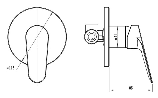 Встраиваемый смеситель для душа Esko Kazan White KZ83W белый