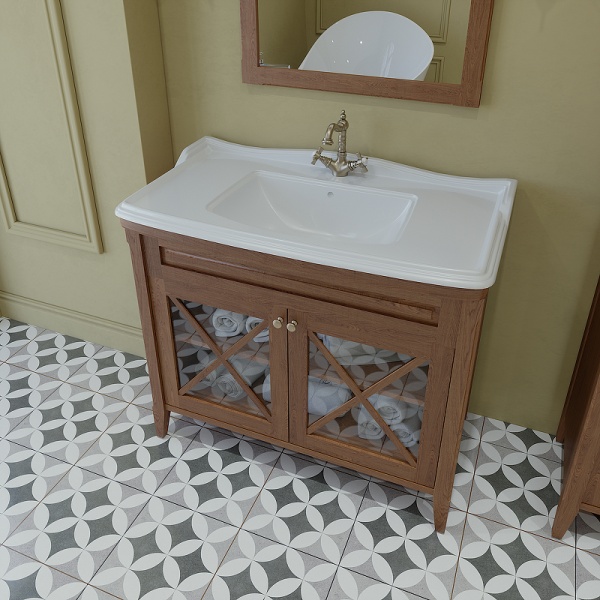 Тумба с раковиной Caprigo Napoli Promo 33625-075.000.00.20 95 см темное дерево