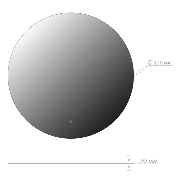 Зеркало Onika Сола 90x100 209030 белое с подсветкой и сенсором