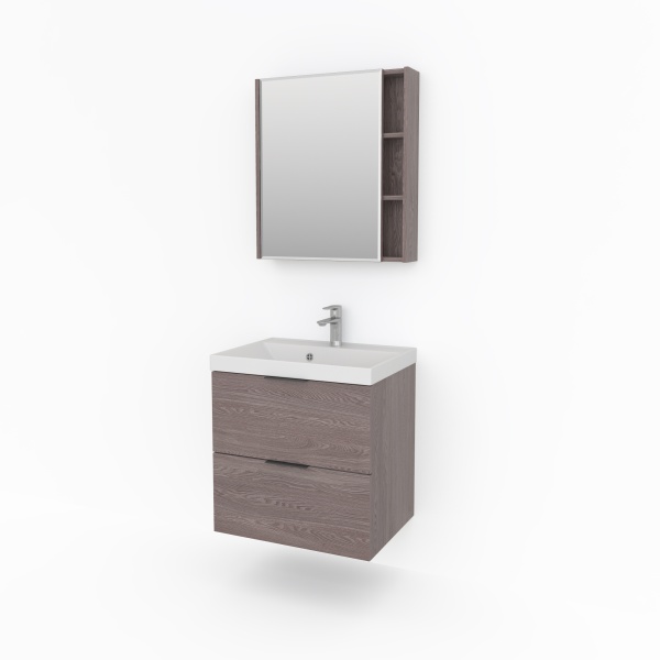 Зеркальный шкаф Kакса-А Novella 005355 60 см ясень анкор темный