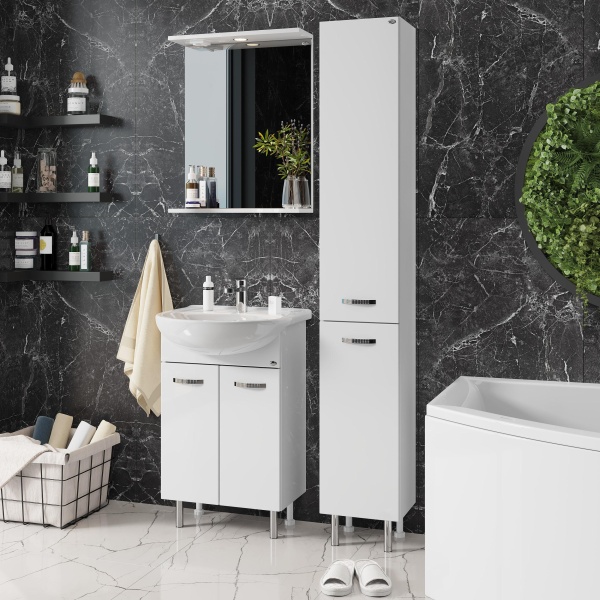 Зеркало Onika Коралл 55x100 205501 белое с подсветкой