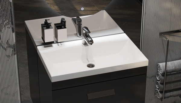 Тумба под раковину Velvex Orlando tn.ORL.CLA.70.2Y графит 70 см серая