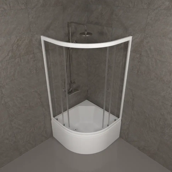 Душевой уголок Triton Ультра 90x90x195 DK323_1 профиль белый, стекло прозрачное