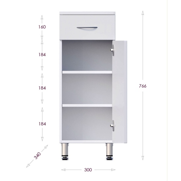 Пенал Onika Каприз 403002 30 см R белый