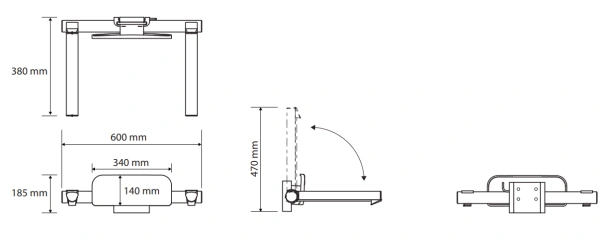 Спинка для сиденья Bemeta Help Program 355125167 белая с подлокотниками