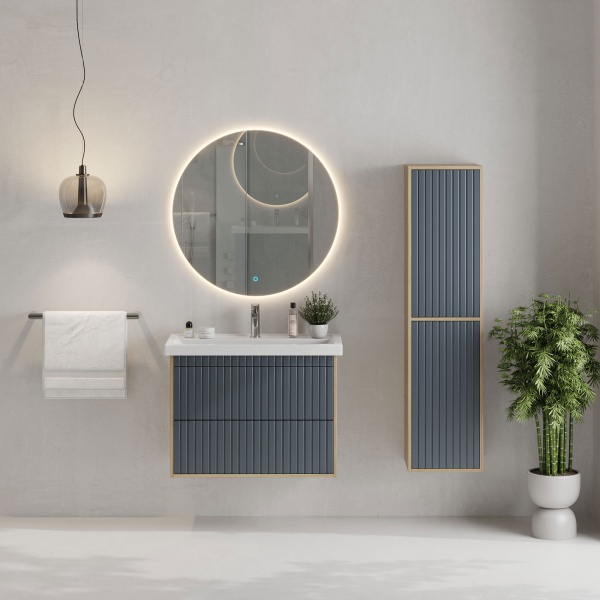 Тумба под раковину Onika Дайлер 108062 75 см серая матовая (раковина Фостер 80)