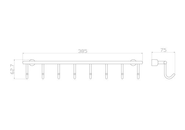 Крючок Wonzon & Woghand WW-9382-8 хром глянцевый