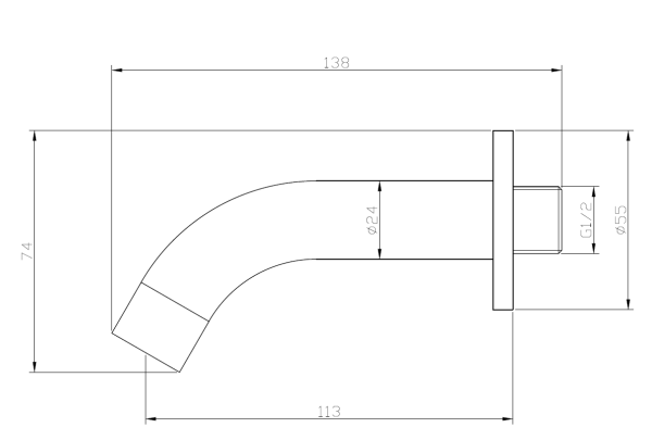 Излив для ванны Esko SP11 black матовый черный
