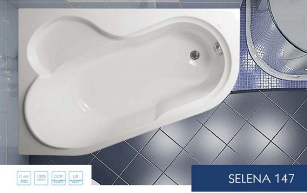 Ванна акриловая Vagnerplast Selena 147x100 L VPBA141SEL3LE-04