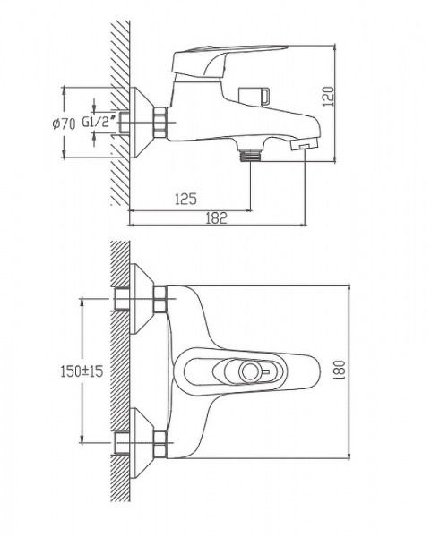 Смеситель для ванны Haiba CN3204 хром