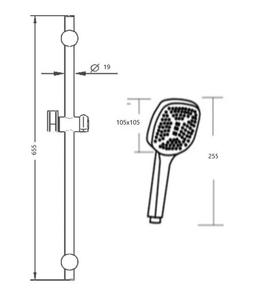 Душевой гарнитур Voda VSS16 хром