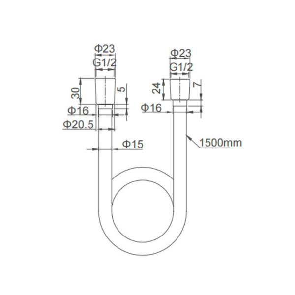 Душевой шланг Caprigo Parts 98-515-NER черный