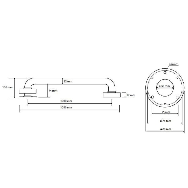 Поручень Bemeta Help Program 301101003 белый