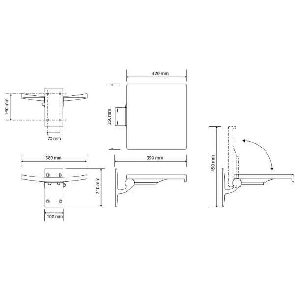 Сиденье Bemeta Help Program 355125037 белое откидное