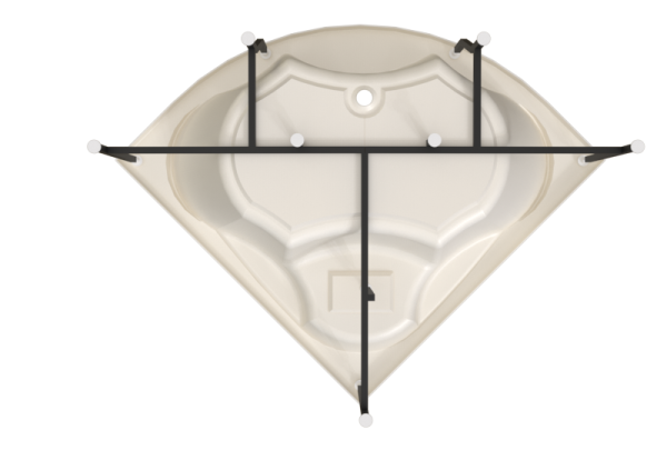 Ванна акриловая Radomir Сандра 150x150 2-01-0-0-1-221 угловая c каркасом