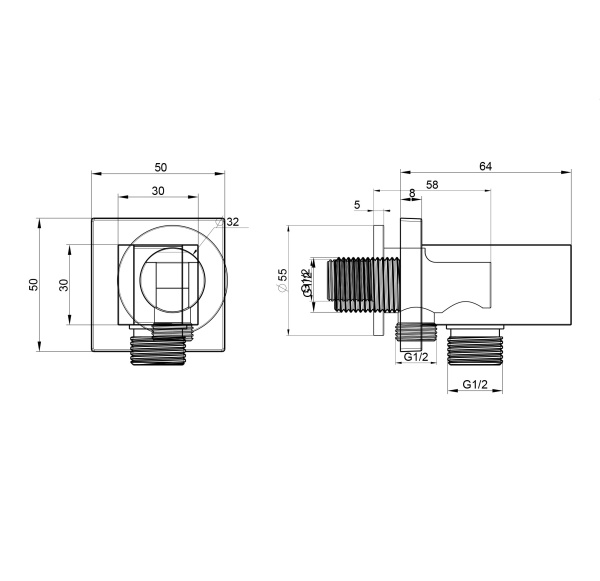 Подключение для шланга Wonzon & Woghand WW-HZ2319-MW белый матовый