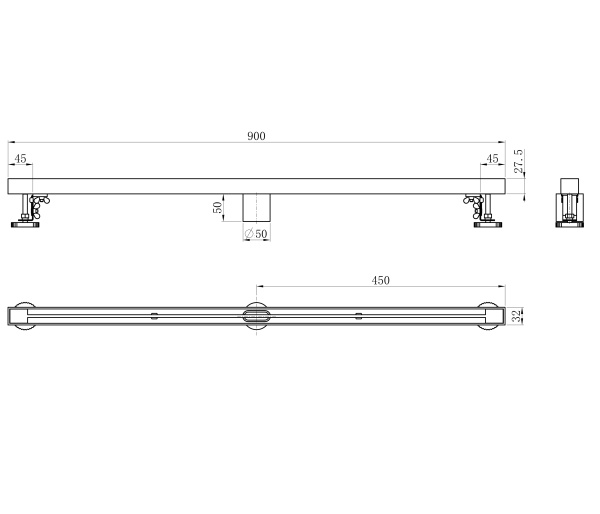 Душевой трап Wonzon & Woghand WW-65409T-BR никель брашированный