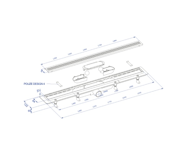 Душевой трап Plastbrno Design 4 SZA4400 40 см хром