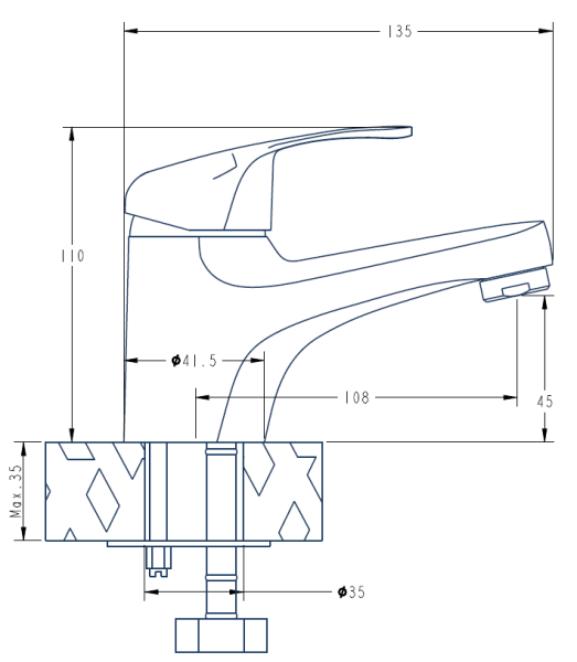 Смеситель для раковины Voda Lucky LY 26 хром глянцевый