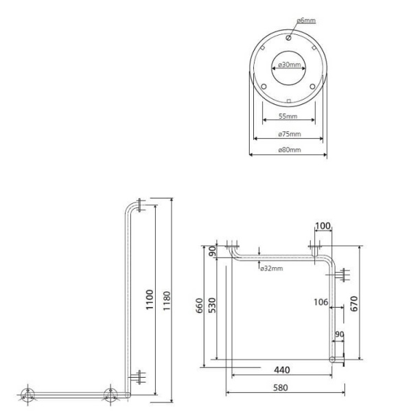 Поручень Bemeta Help Program 301122024 белый правый