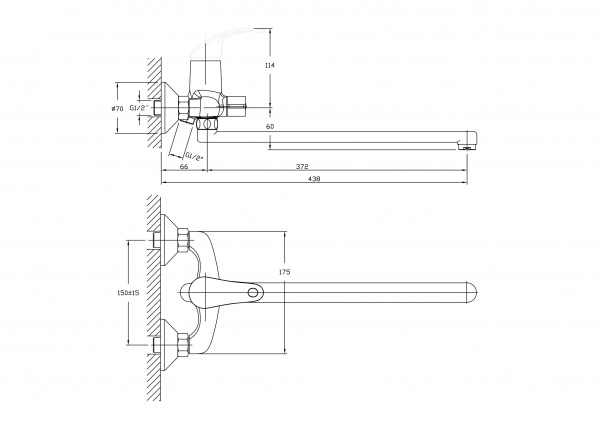 Смеситель для ванны Haiba HB2236 хром