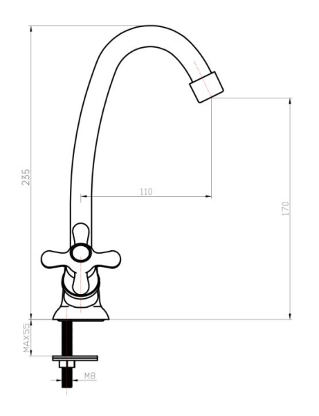 Смеситель для раковины Voda Ladoga LDG26 хром