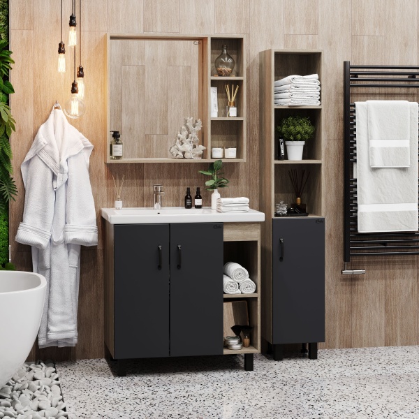 Зеркальный шкаф Onika Тимбер 209033 90 см дуб сонома