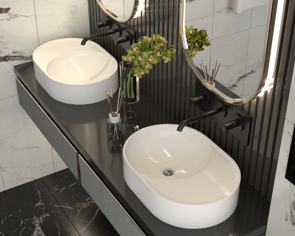 Накладная раковина Madera Luna 4627173210720 50 см белая глянцевая