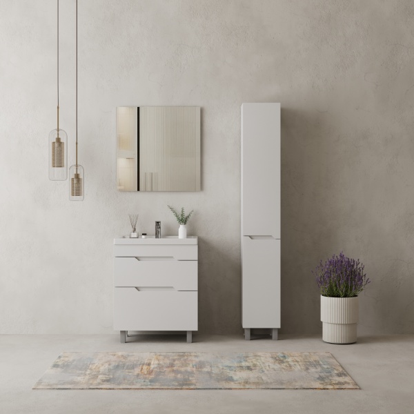 Тумба под раковину Onika Ламина 107070 65 см белая напольная (раковина Фостер 70)