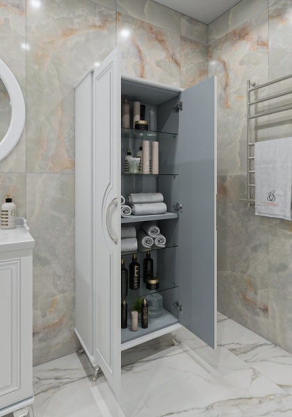 Пенал Caprigo Valletta 35351-SF027 65 см белый