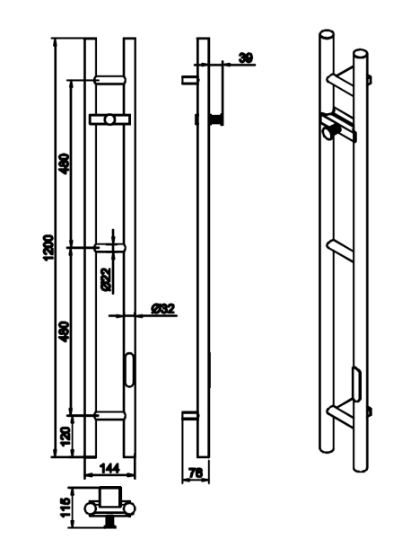 Полотенцесушитель электрический Boheme 729-SGM графит глянец