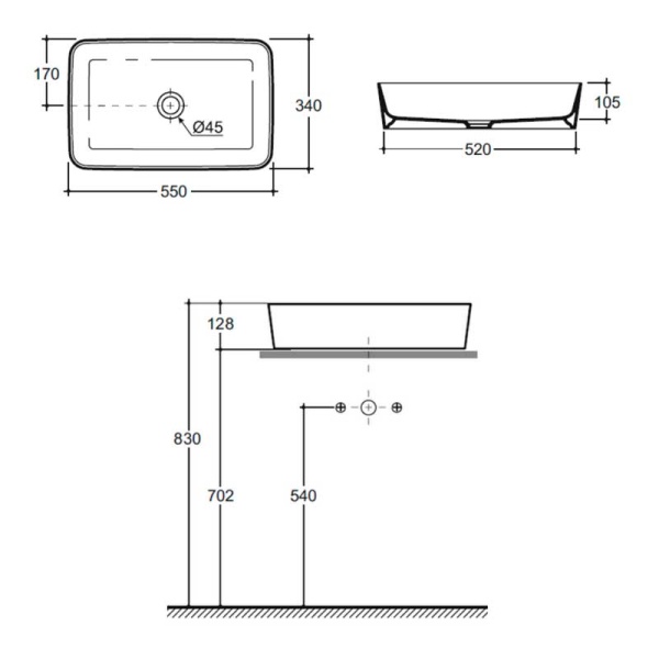 Мебельная раковина Onika Плаза CDB00032081 55 см белая