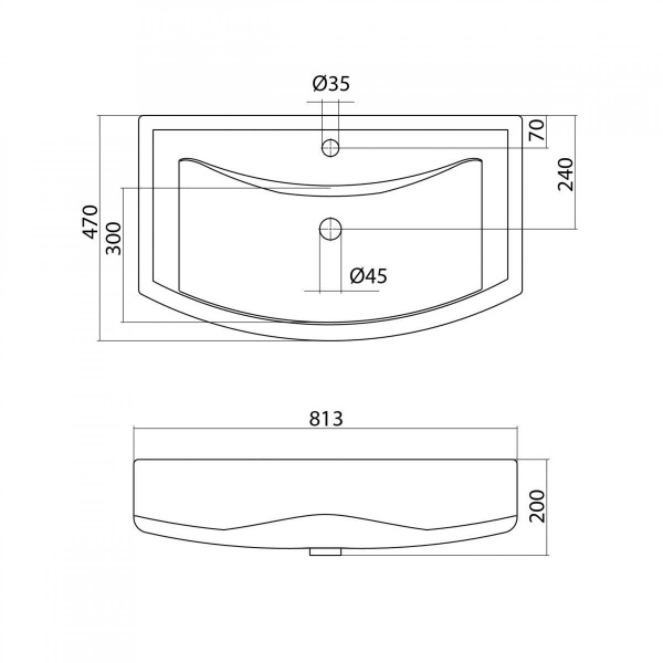 Встраиваемая раковина Santek Балтика 1WH501524 80 см белая