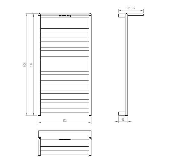 Полотенцесушитель электрический Wonzon & Woghand Frankfurt WW-A1029-MB черный матовый