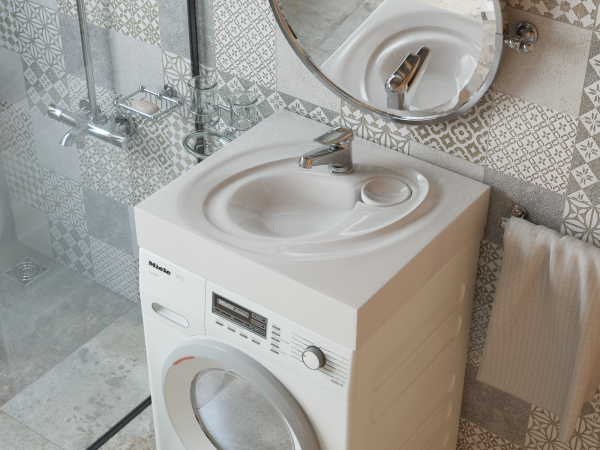 Подвесная раковина Madera Perla 4650002680920 60 см белая глянцевая на стиральную машину