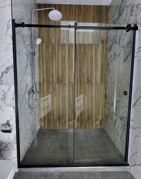 Душевая дверь ADS Sancors WTW 110x195 501WTW.110C.195BL.08 профиль черный